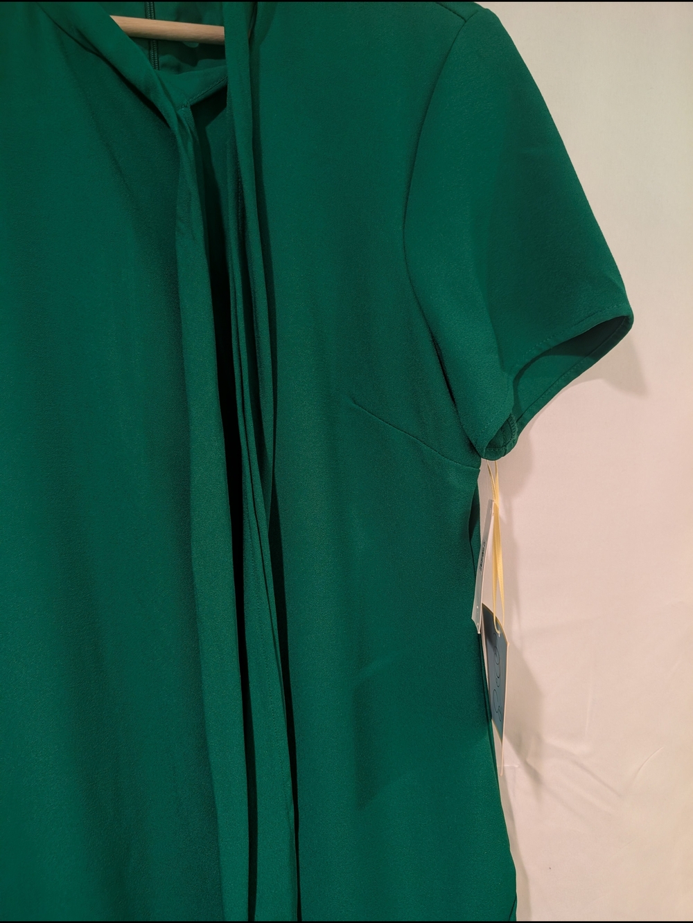 CeCe Emerald Green Tie-Neck Mini Dress - Picture 10 of 12